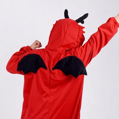 PITaPATs kids onesie animal jumpsuit costume - long sleeve red dragon