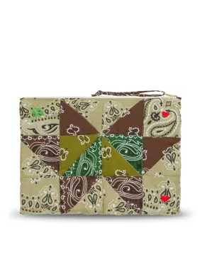 Pochette Zippée Matelassée - PATCHWORK - Beige / Colorblock