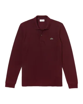 Polo Manica Lunga Uomo Lacoste Bordeaux