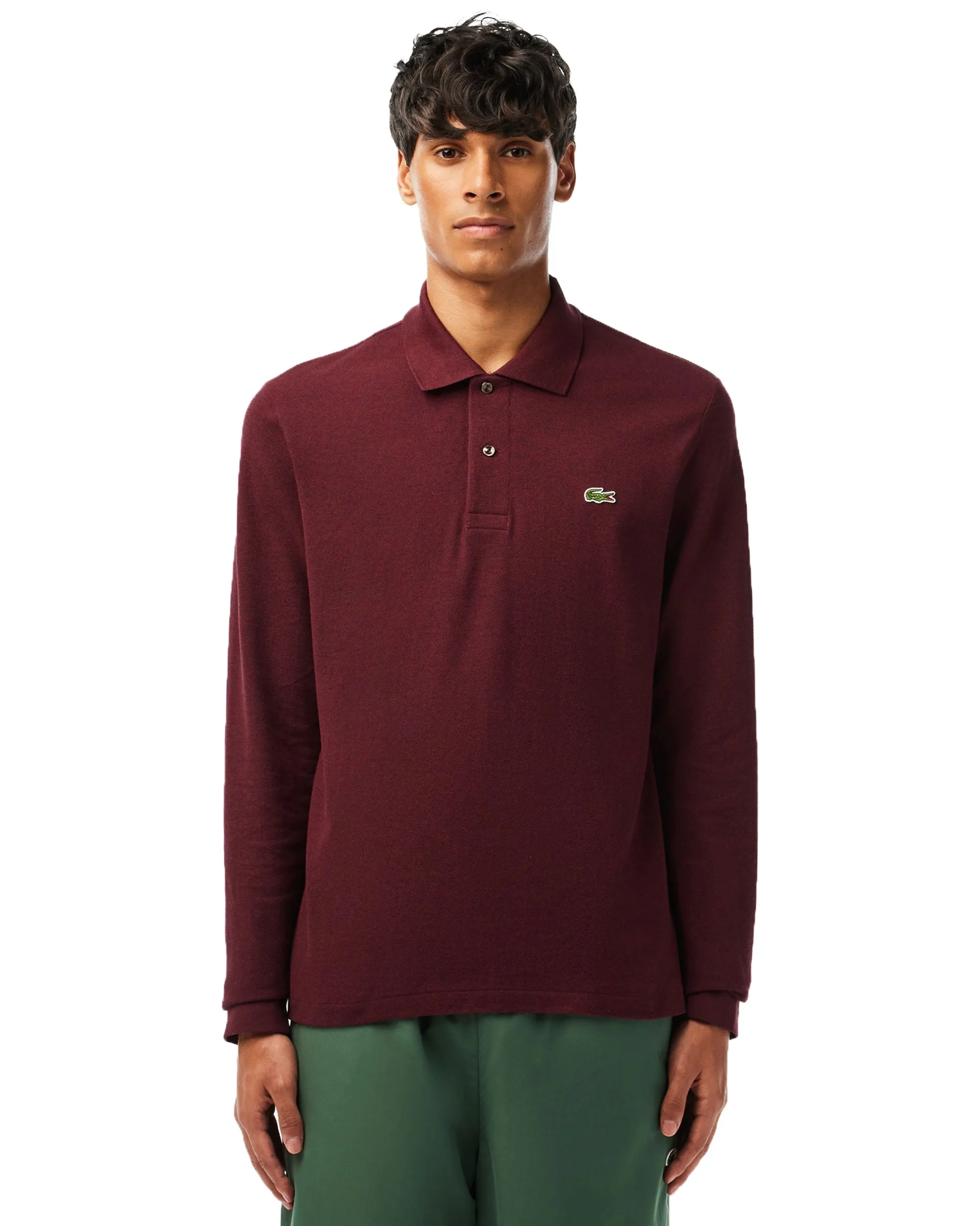 Polo Manica Lunga Uomo Lacoste Bordeaux