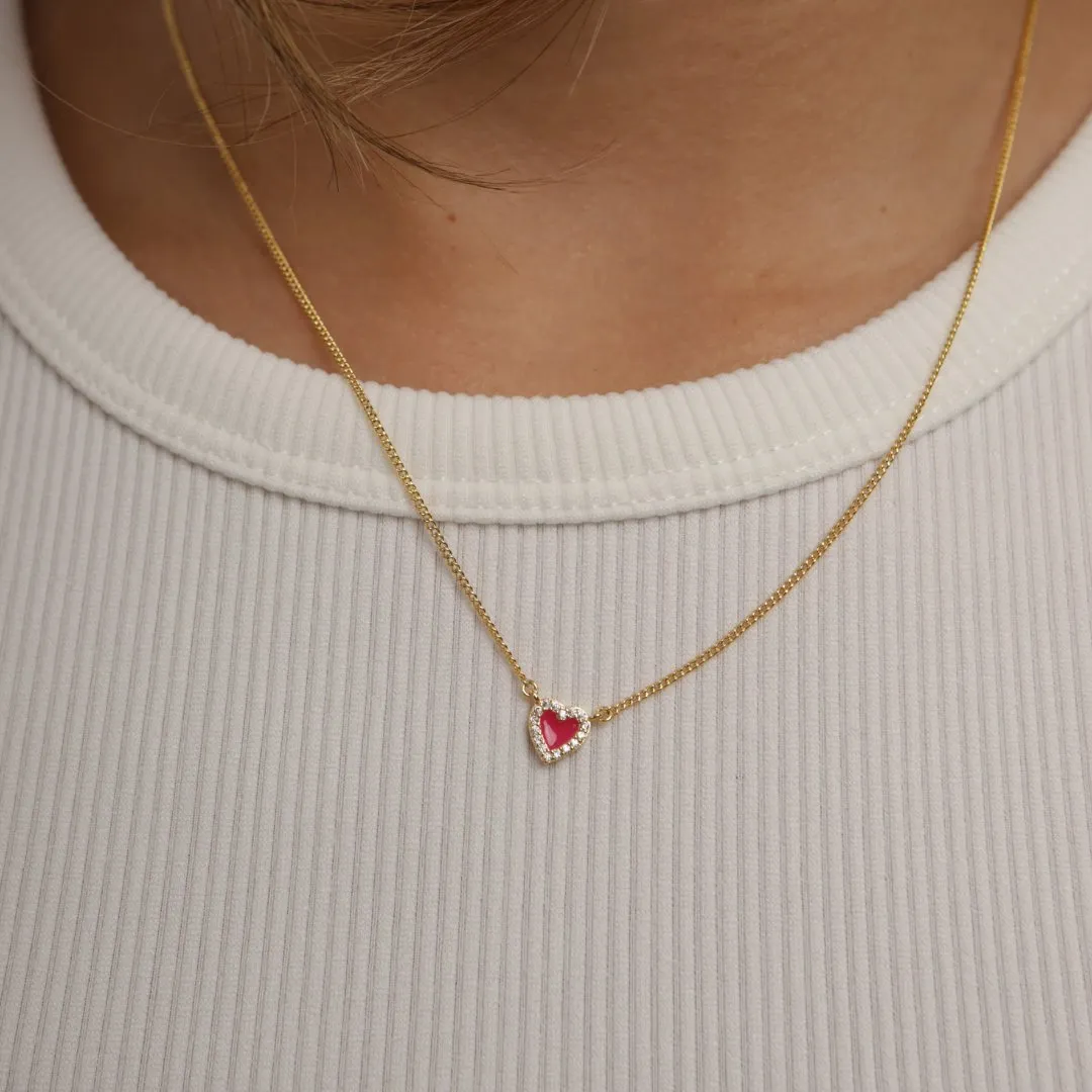 QUIERO MAGENTA HEART NECKLACE