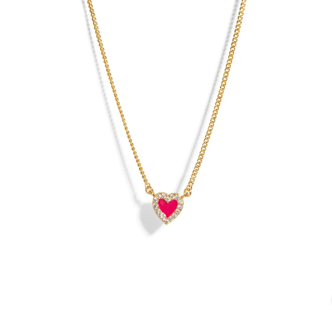 QUIERO MAGENTA HEART NECKLACE