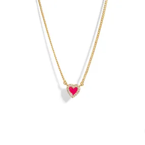 QUIERO MAGENTA HEART NECKLACE