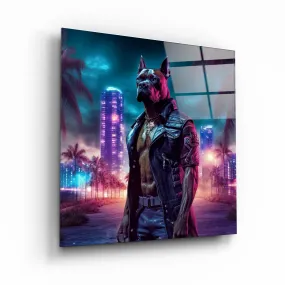 ."Cyberpunk Style - Dog". Designers Collection Glass Wall Art