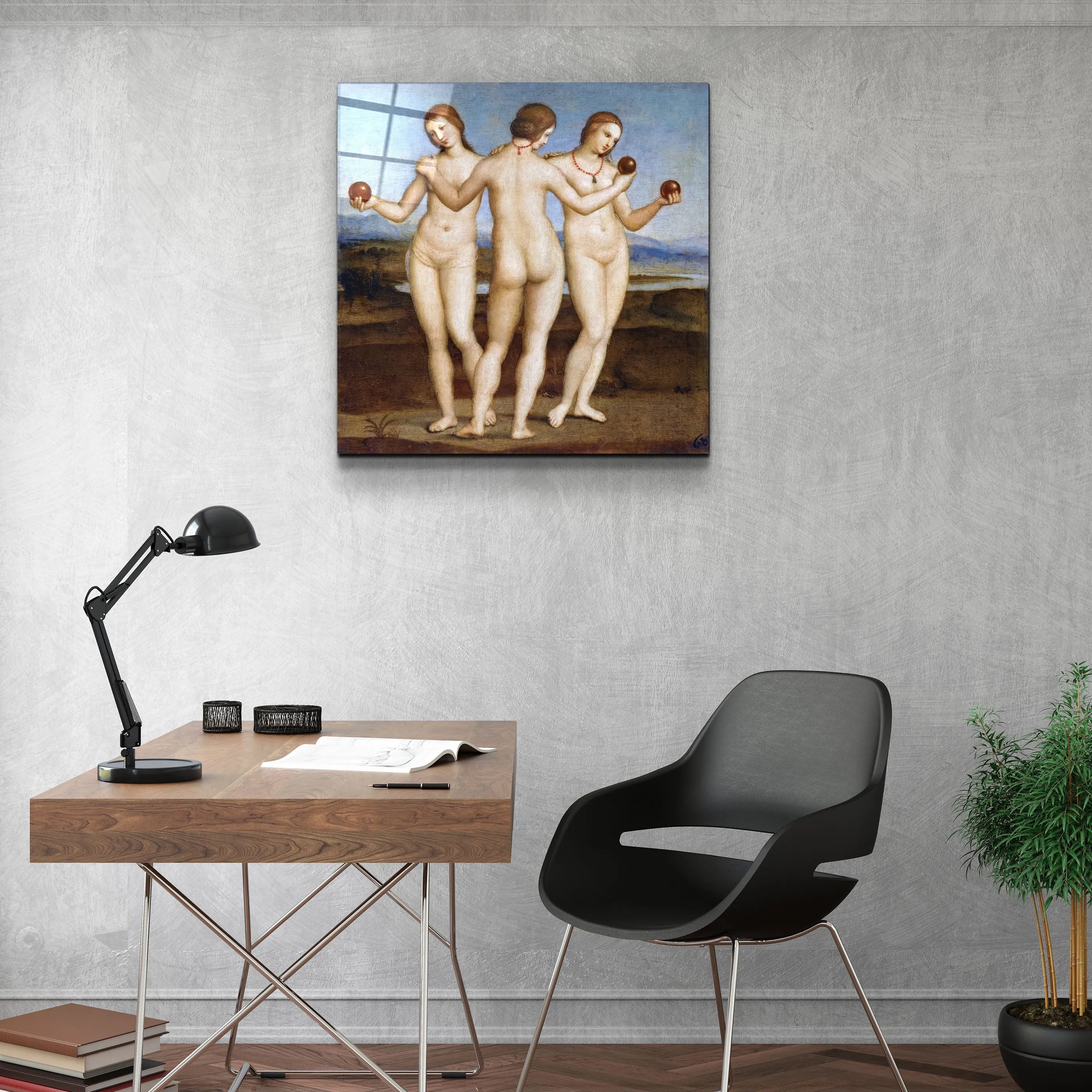 ."Raphael's Three Graces (1504)". Glass Wall Art