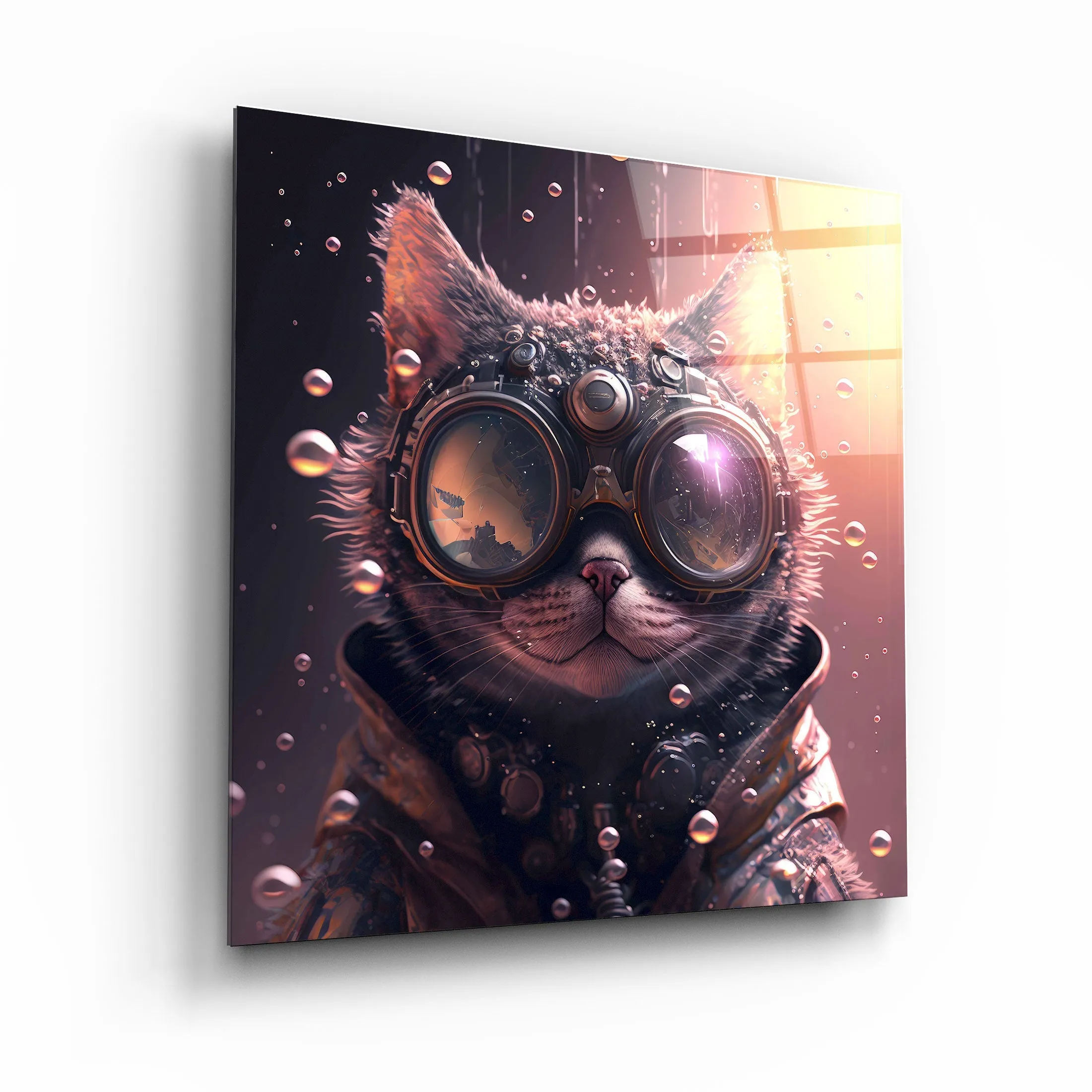 ."Spotter". Secret World Collection Glass Wall Art