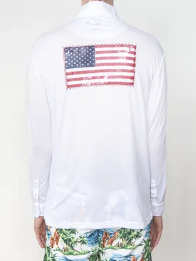 R3 USA Flag Patch UPF50 Shirt - White