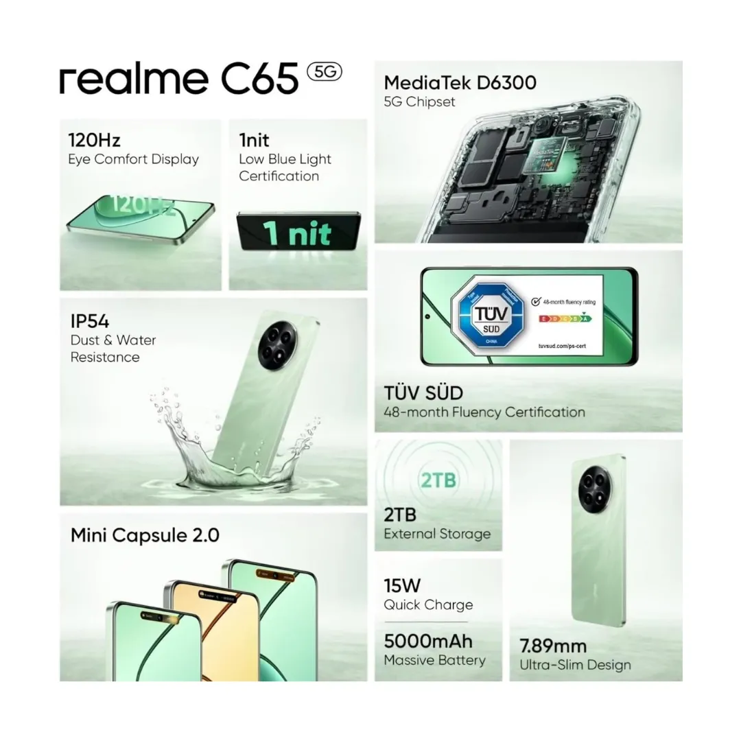 Realme C65 5G 6GB Ram, 128GB Storage