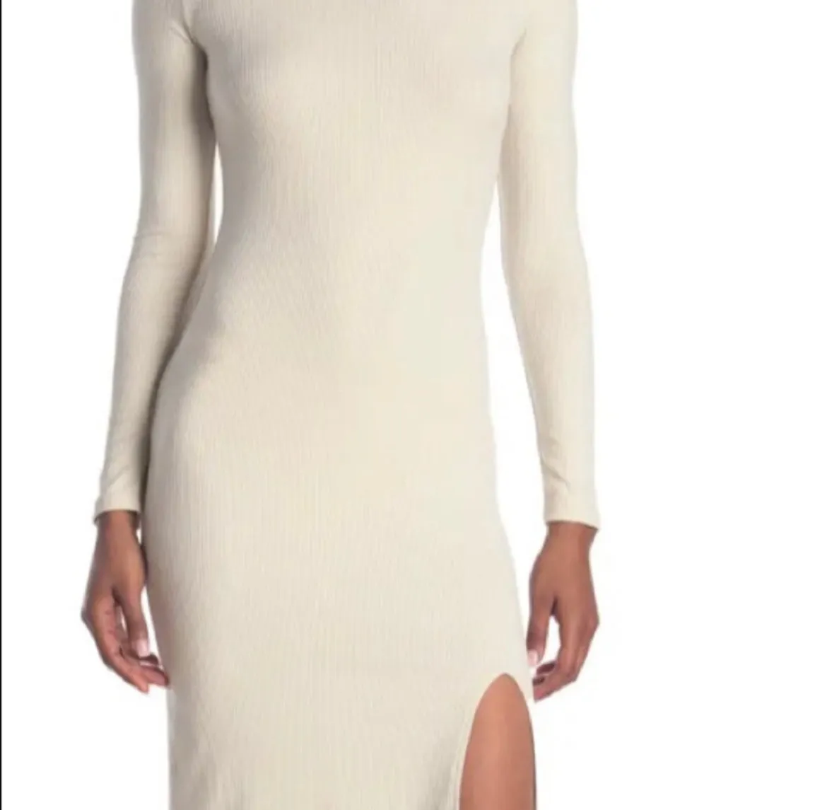 Rib Knit Long Sleeve Dress