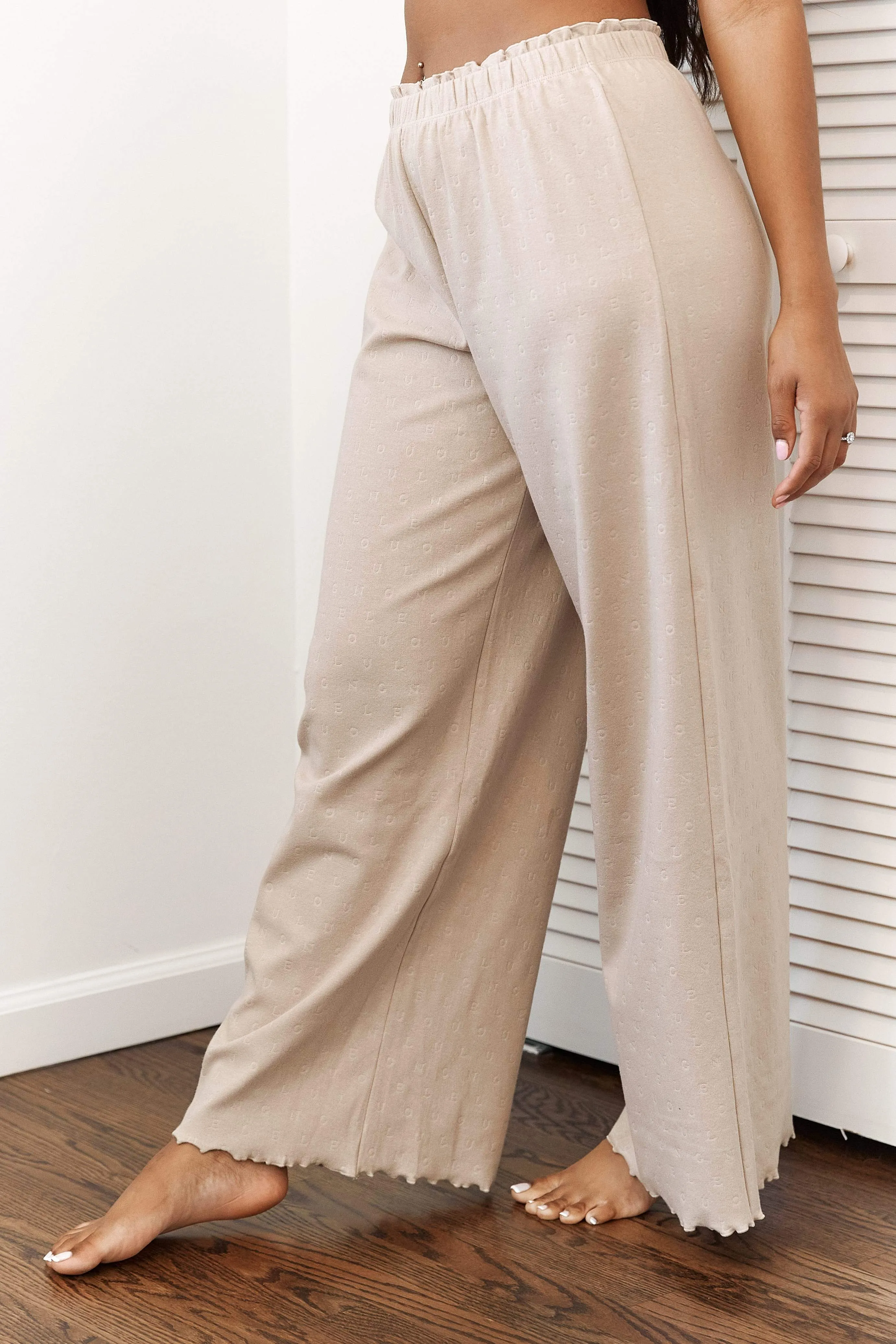 Ruffle Pyjama Trousers - Mink