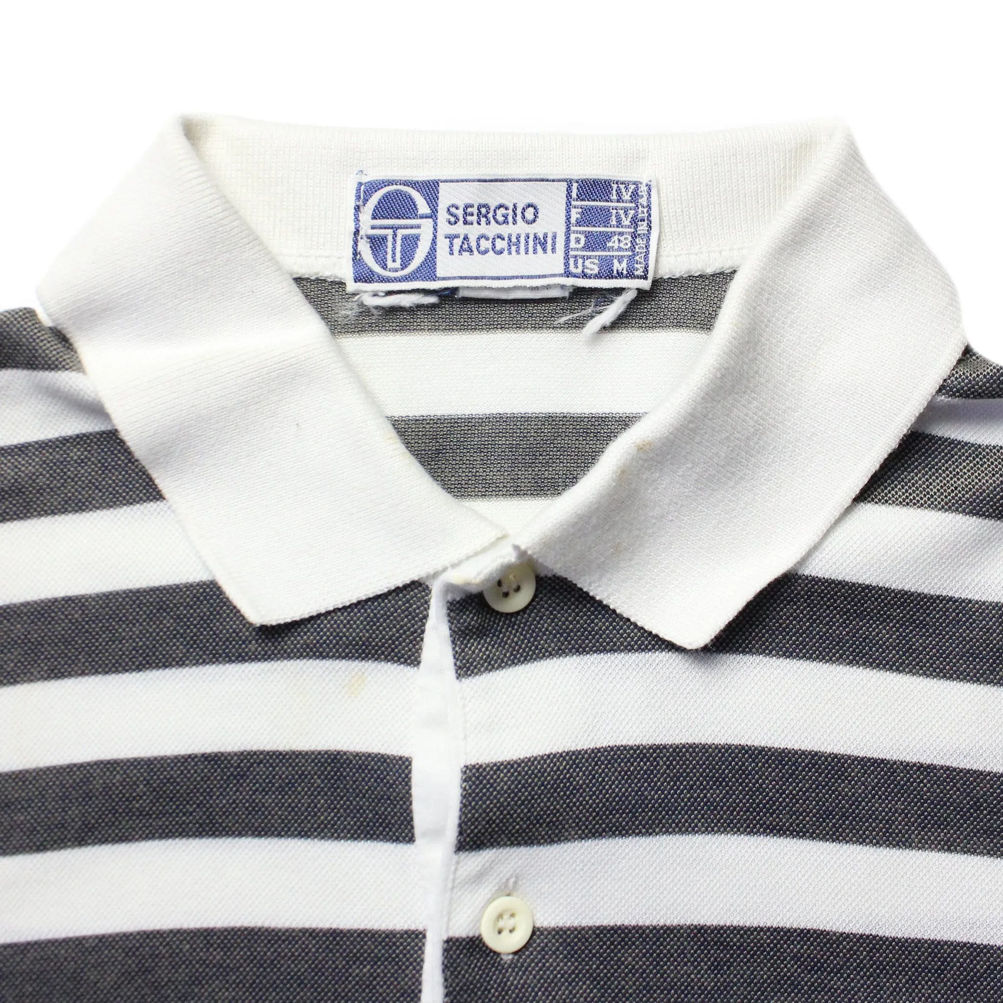 Sergio Tacchini Striped Polo Shirt circa 1980's