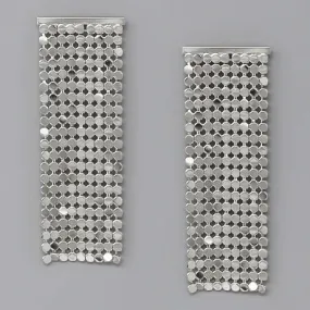 Silver Mesh Dangling Earrings