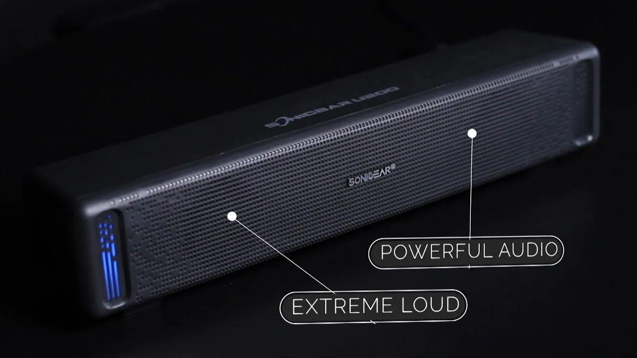 SonicGear SonicBar U200 Powerful Audio Sound Bar With LED Light Effects