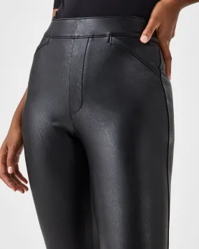 Spanx Leather-Like Flare Pant- Black