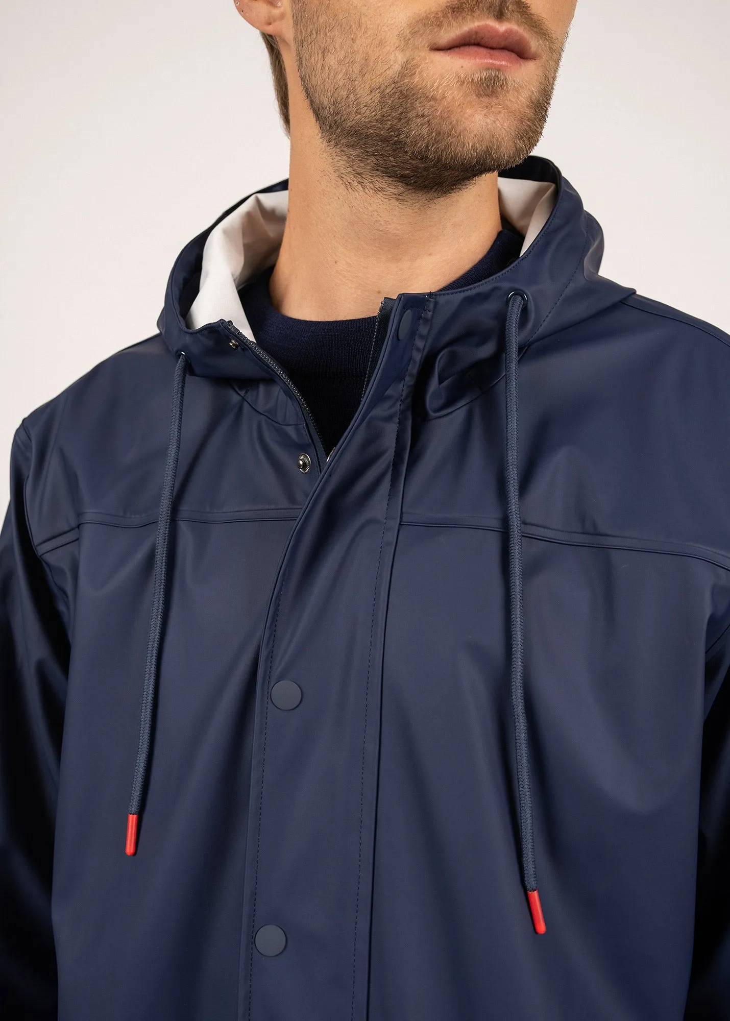 St Diego hooded raincoat - unlined (MARINE)