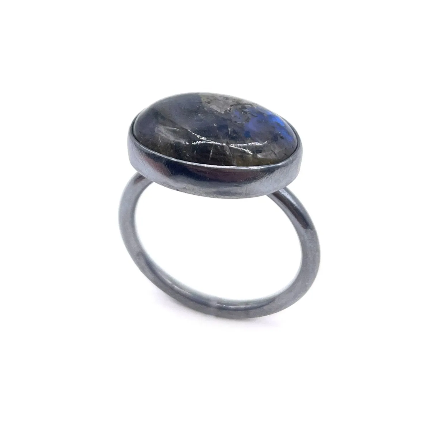 Stacking Ring, Labradorite Oval Ring