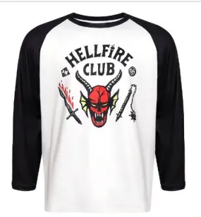 Stranger Things Hellfire Club 3/4 Sleeve T-Shirt Cosplay