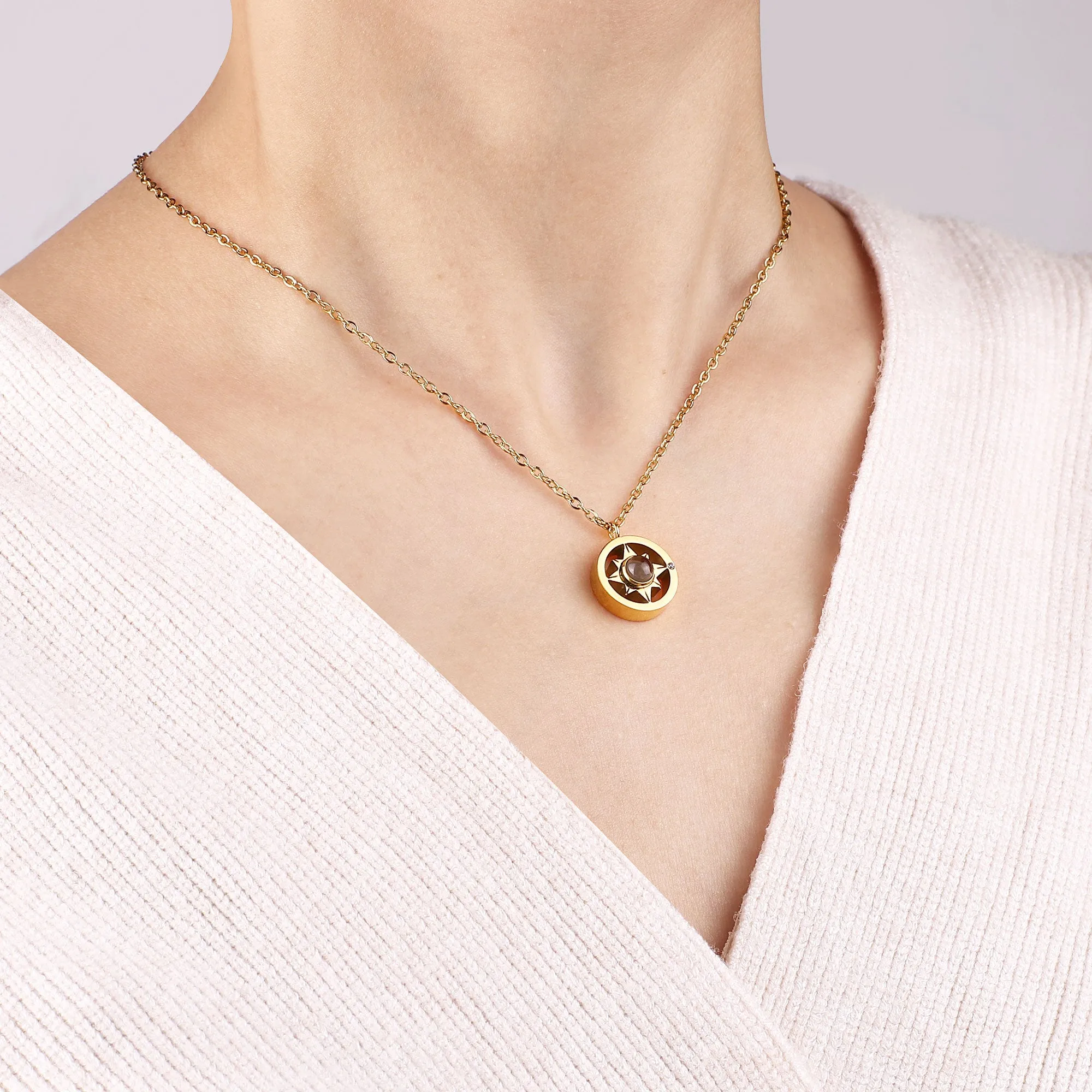 The Adventure Compass Photo Necklace