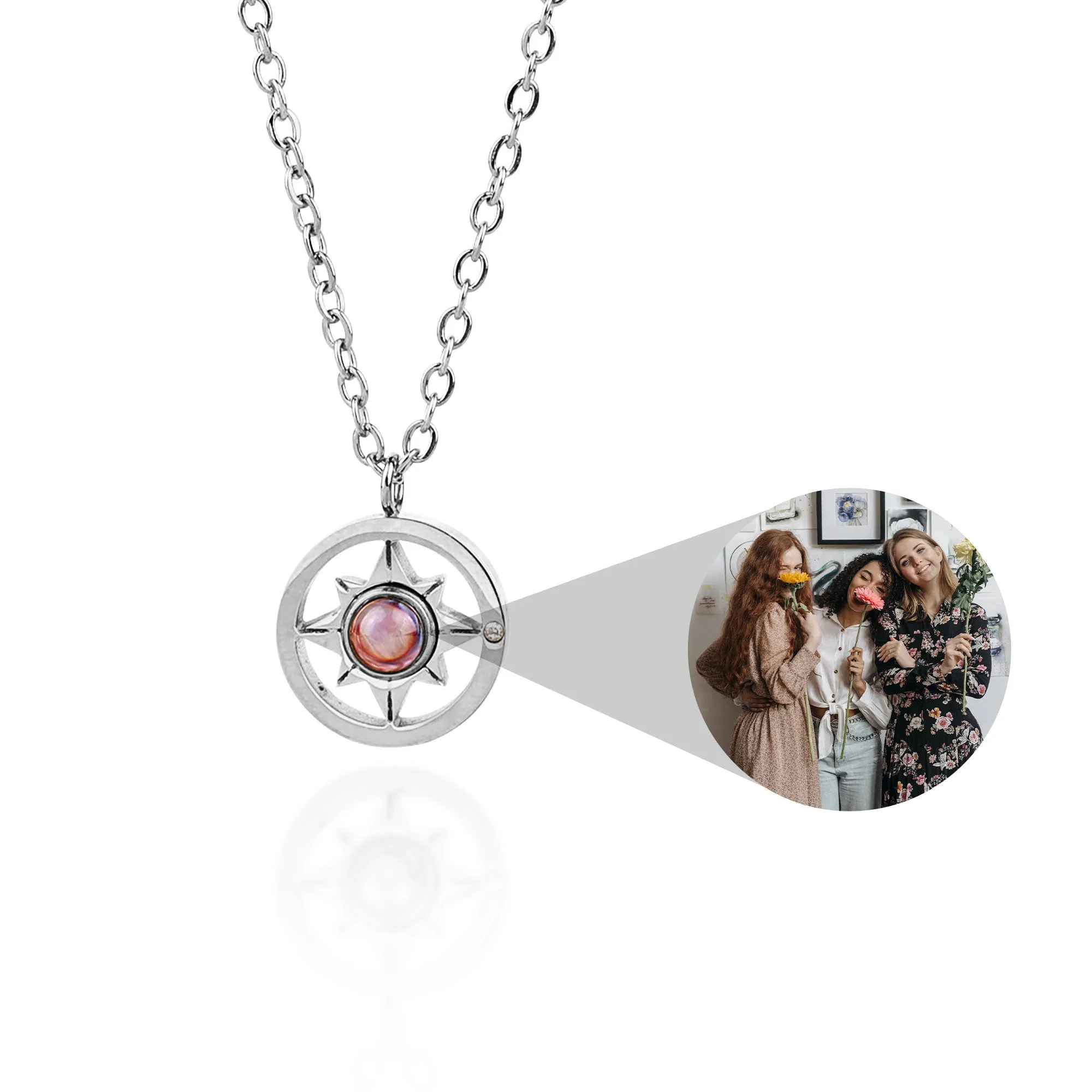 The Adventure Compass Photo Necklace