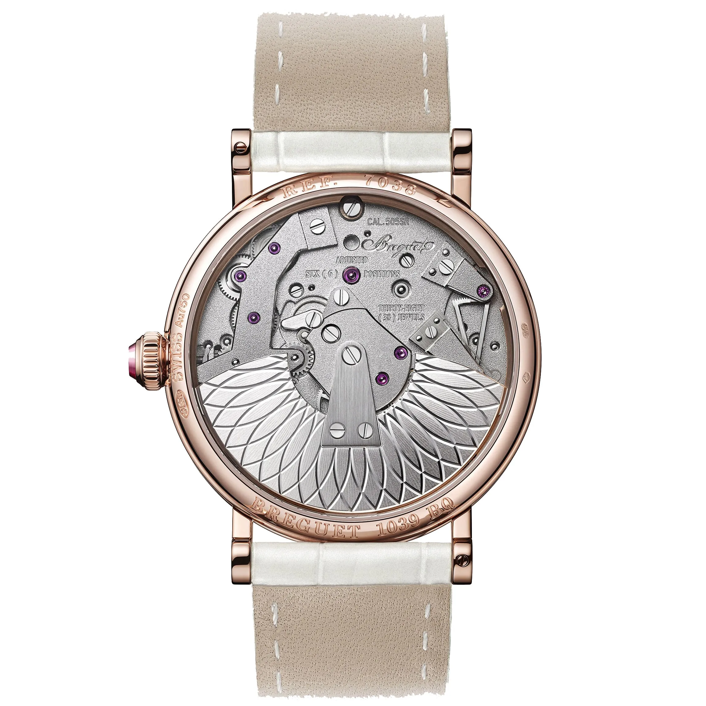 Tradition Dame 7038 Rose Gold with Diamonds 37mm