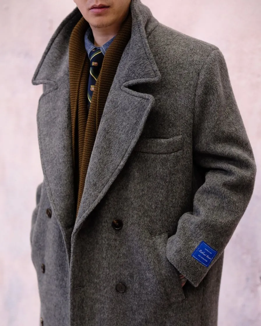 Tweed Peaked Lapel Double-breasted Trench Coat