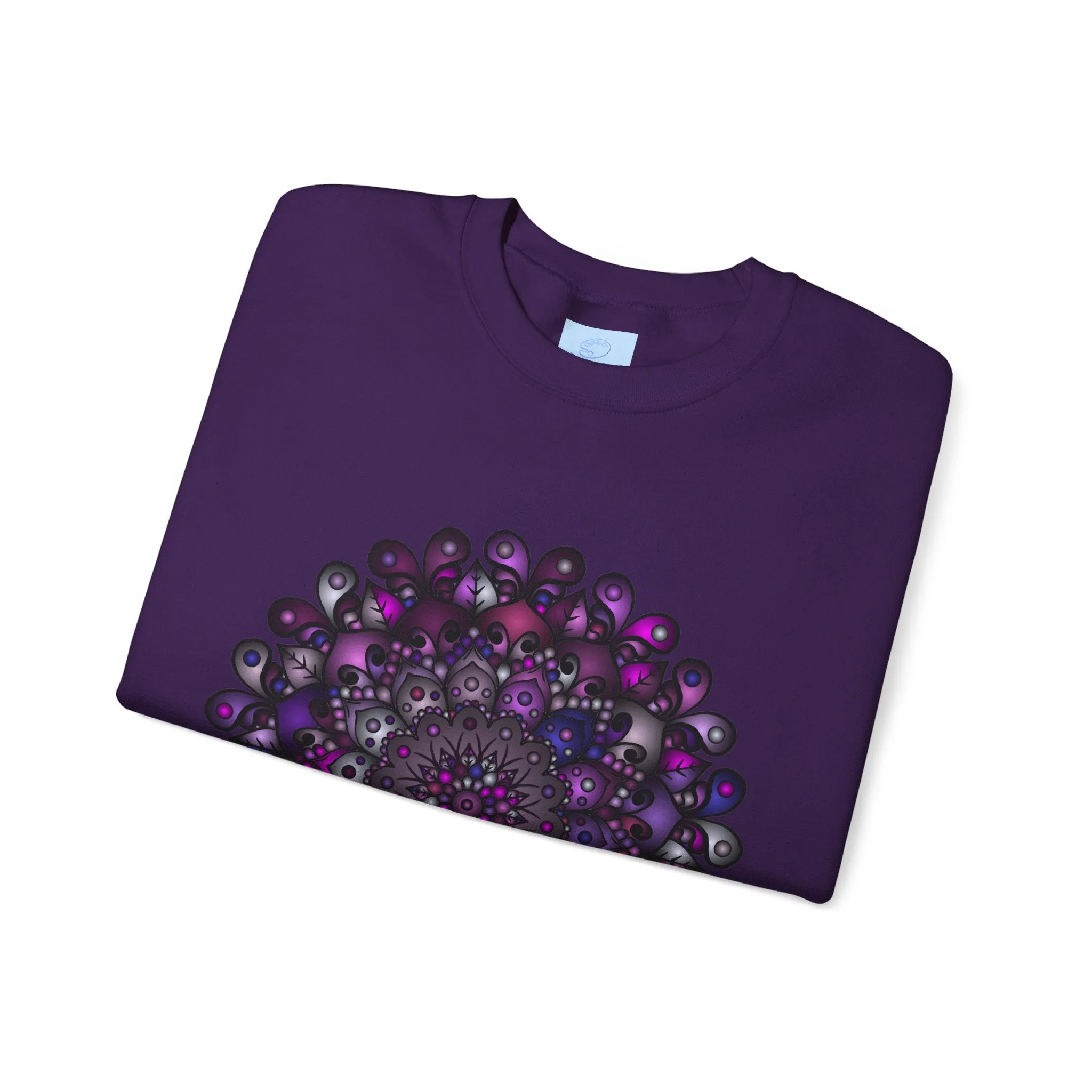 Unisex Heavy Blend™ Crewneck Sweatshirt with Purple Mandala Design