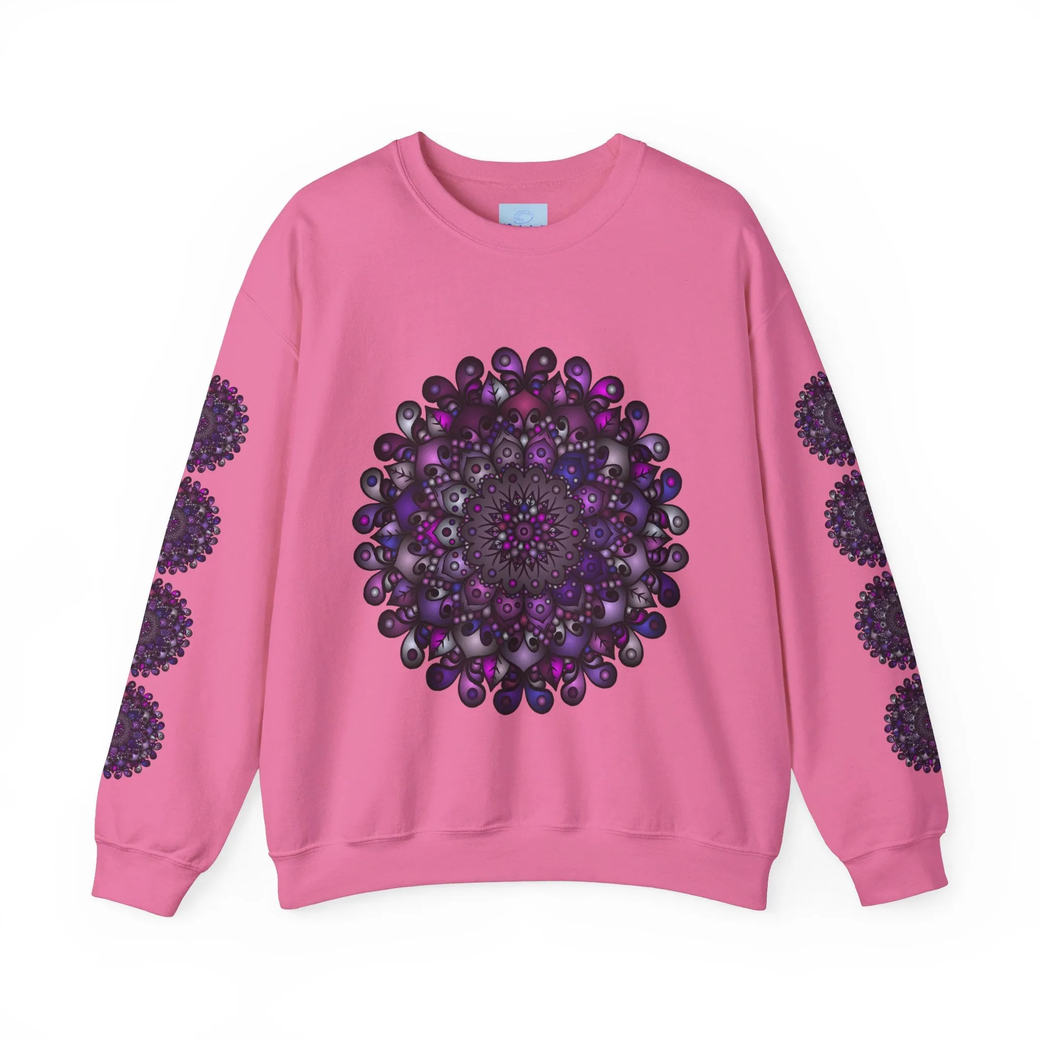 Unisex Heavy Blend™ Crewneck Sweatshirt with Purple Mandala Design