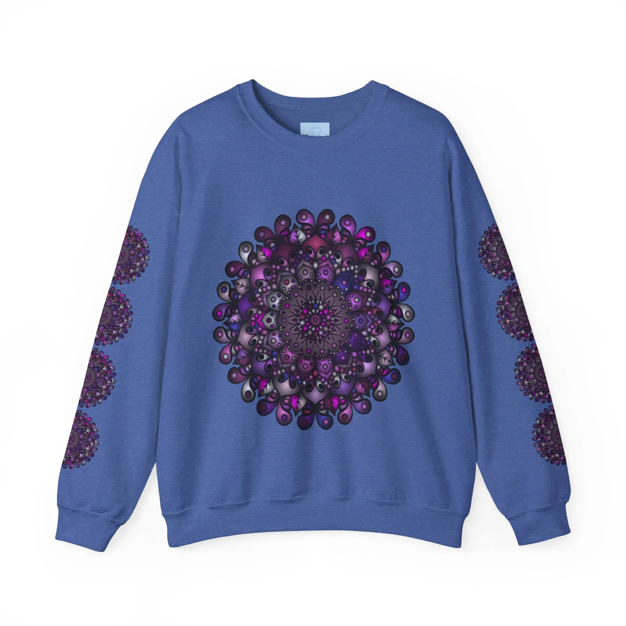 Unisex Heavy Blend™ Crewneck Sweatshirt with Purple Mandala Design