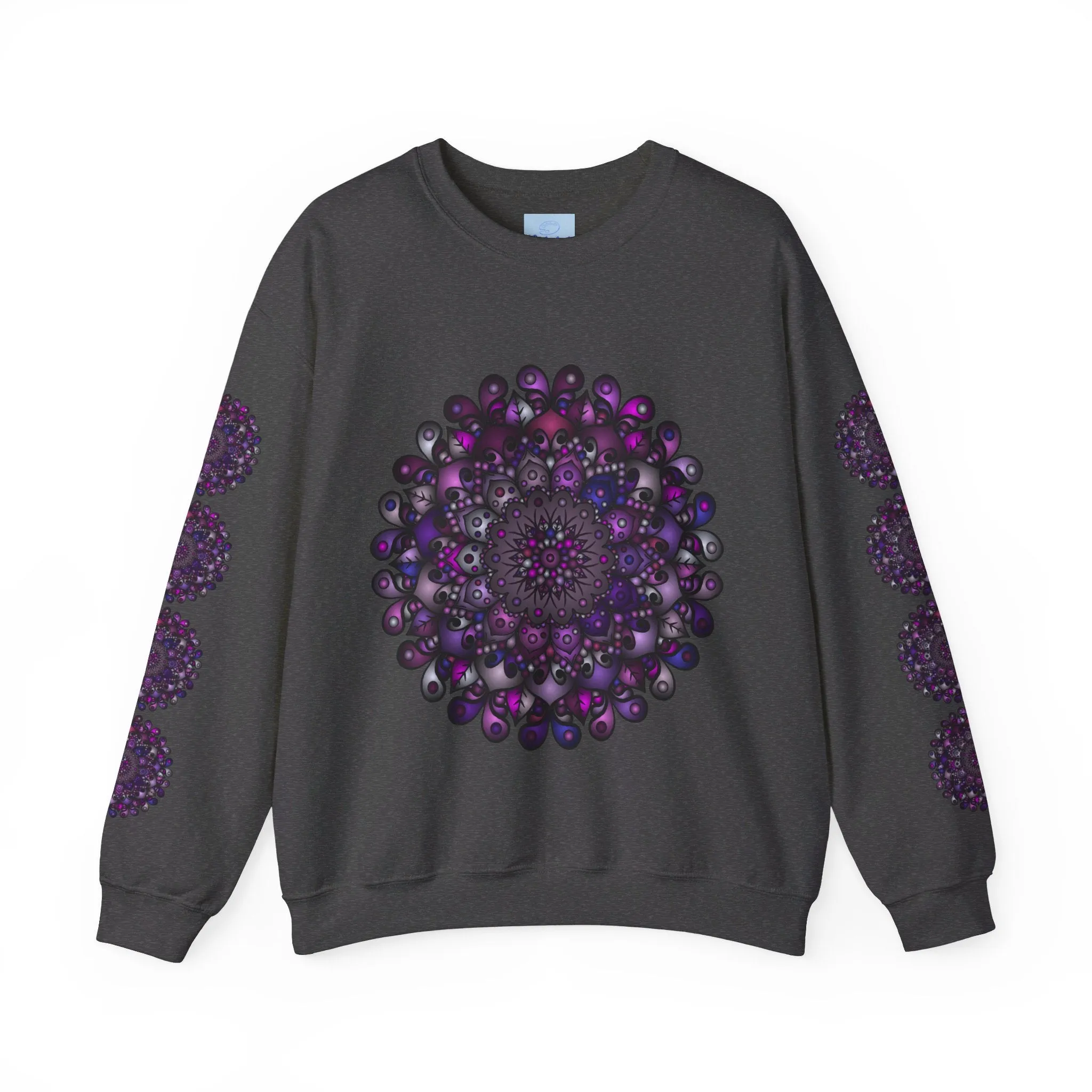 Unisex Heavy Blend™ Crewneck Sweatshirt with Purple Mandala Design