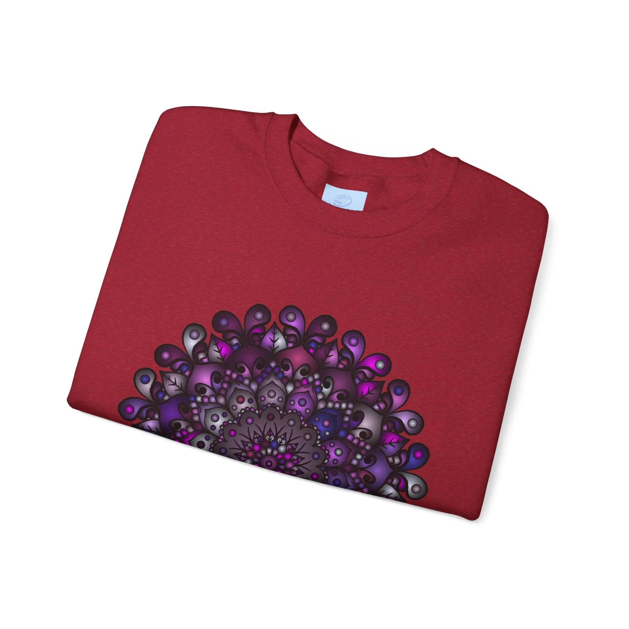 Unisex Heavy Blend™ Crewneck Sweatshirt with Purple Mandala Design