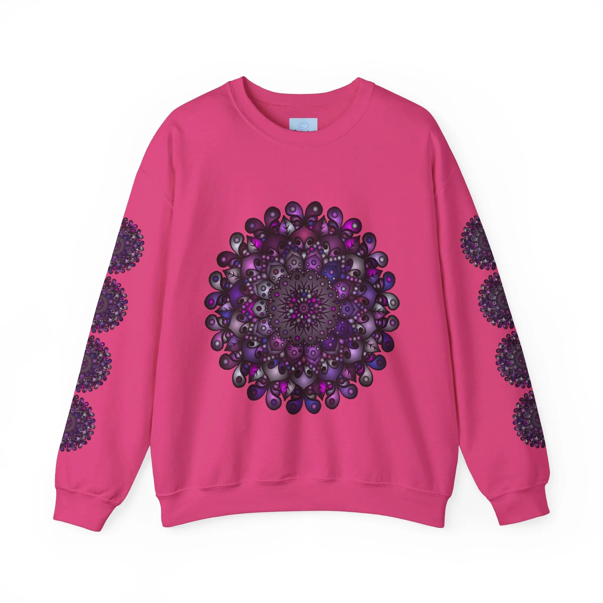 Unisex Heavy Blend™ Crewneck Sweatshirt with Purple Mandala Design