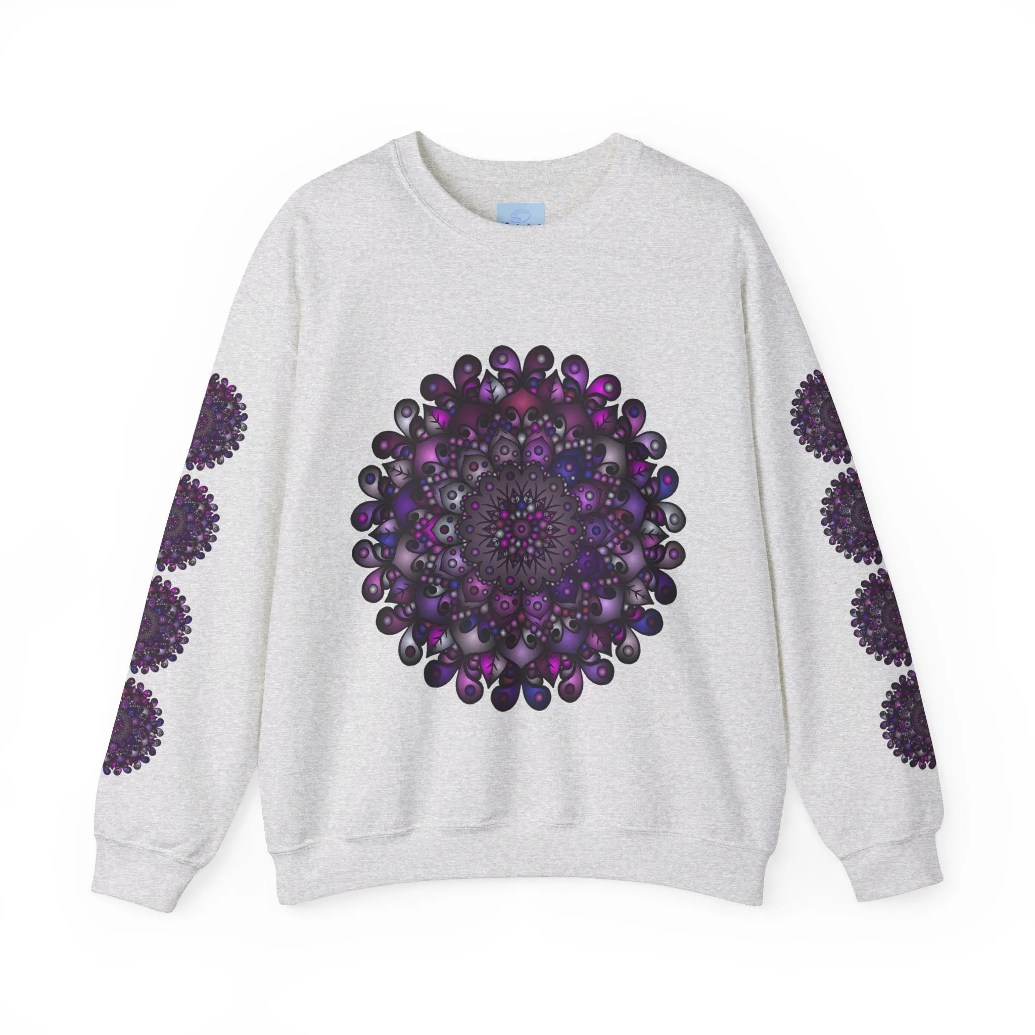 Unisex Heavy Blend™ Crewneck Sweatshirt with Purple Mandala Design