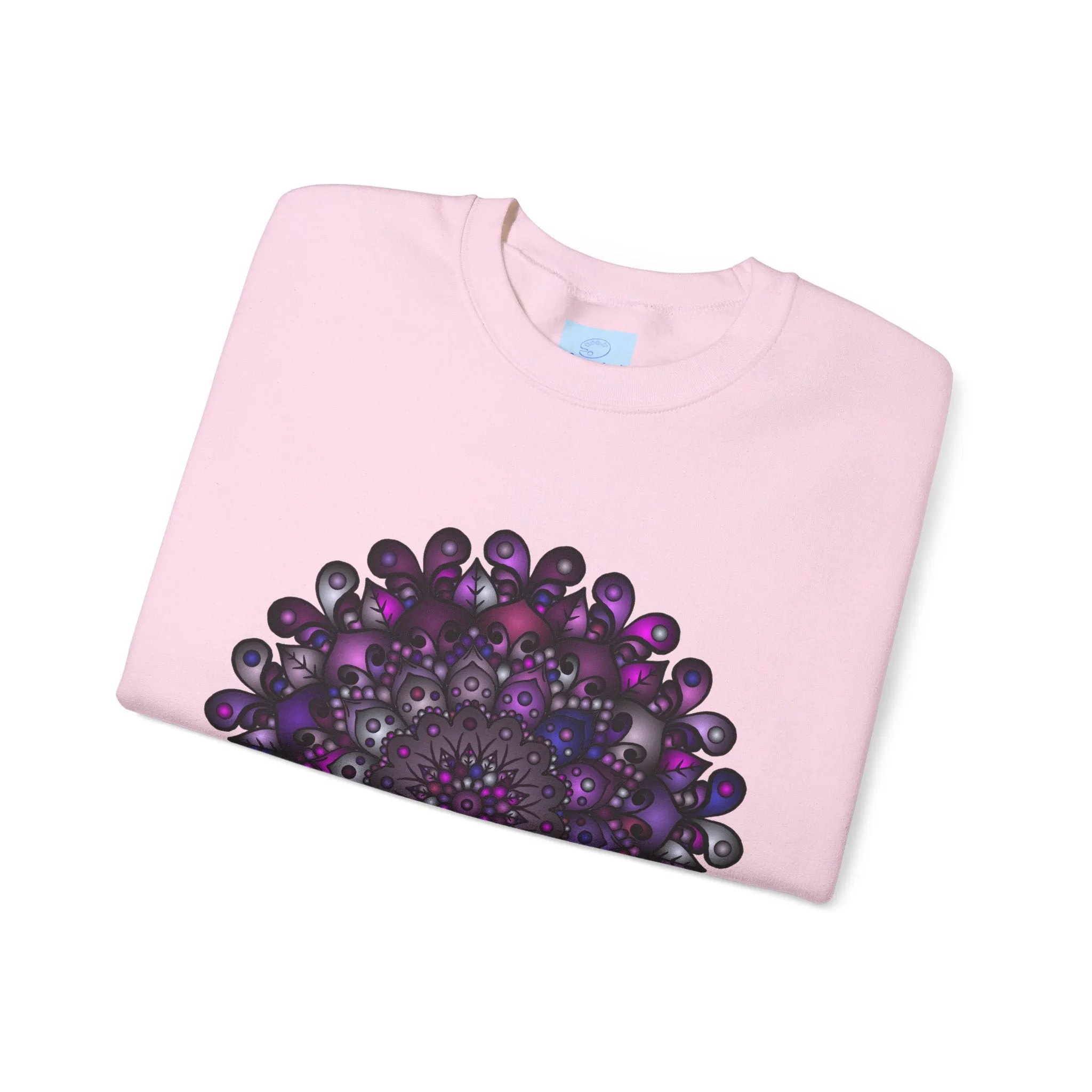 Unisex Heavy Blend™ Crewneck Sweatshirt with Purple Mandala Design