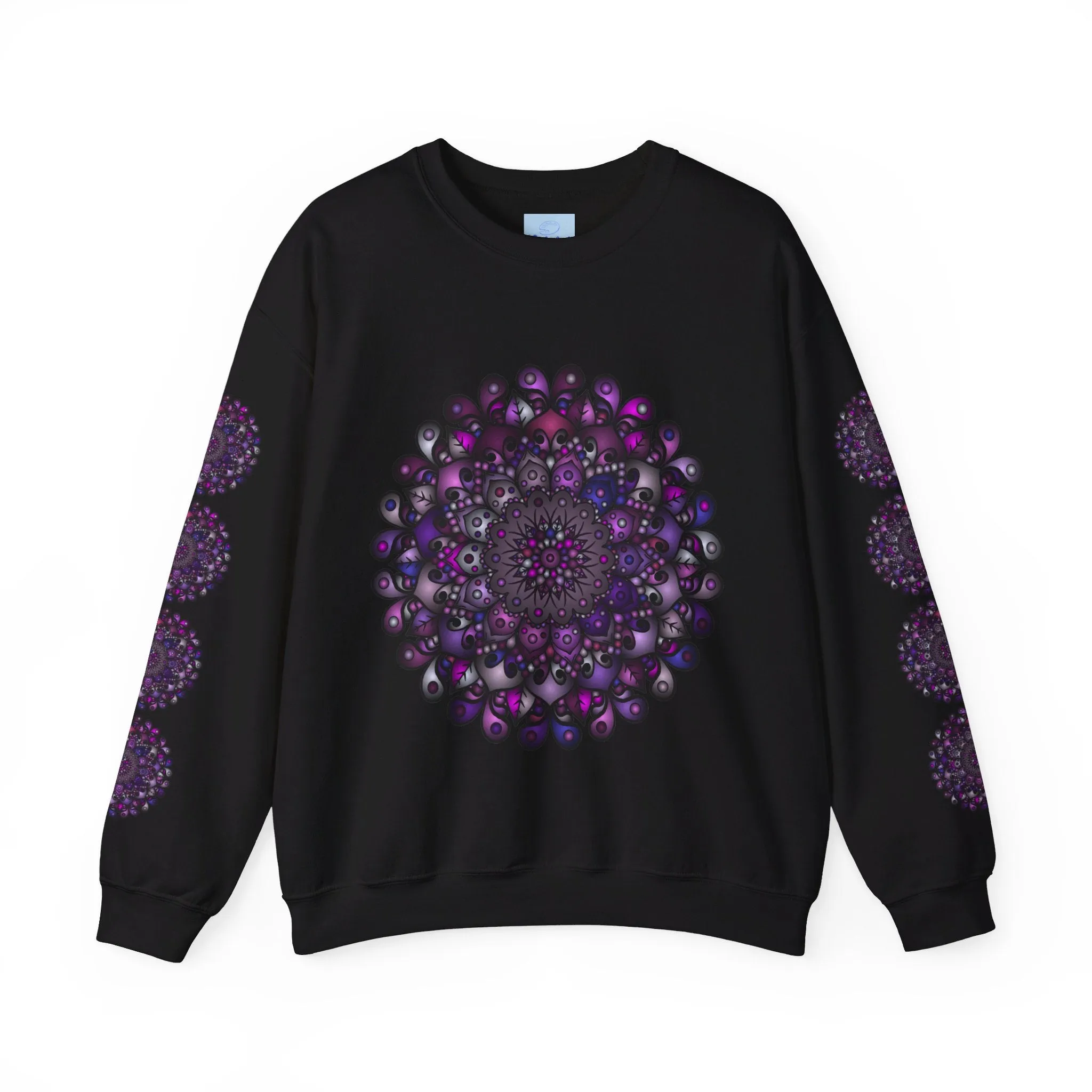 Unisex Heavy Blend™ Crewneck Sweatshirt with Purple Mandala Design