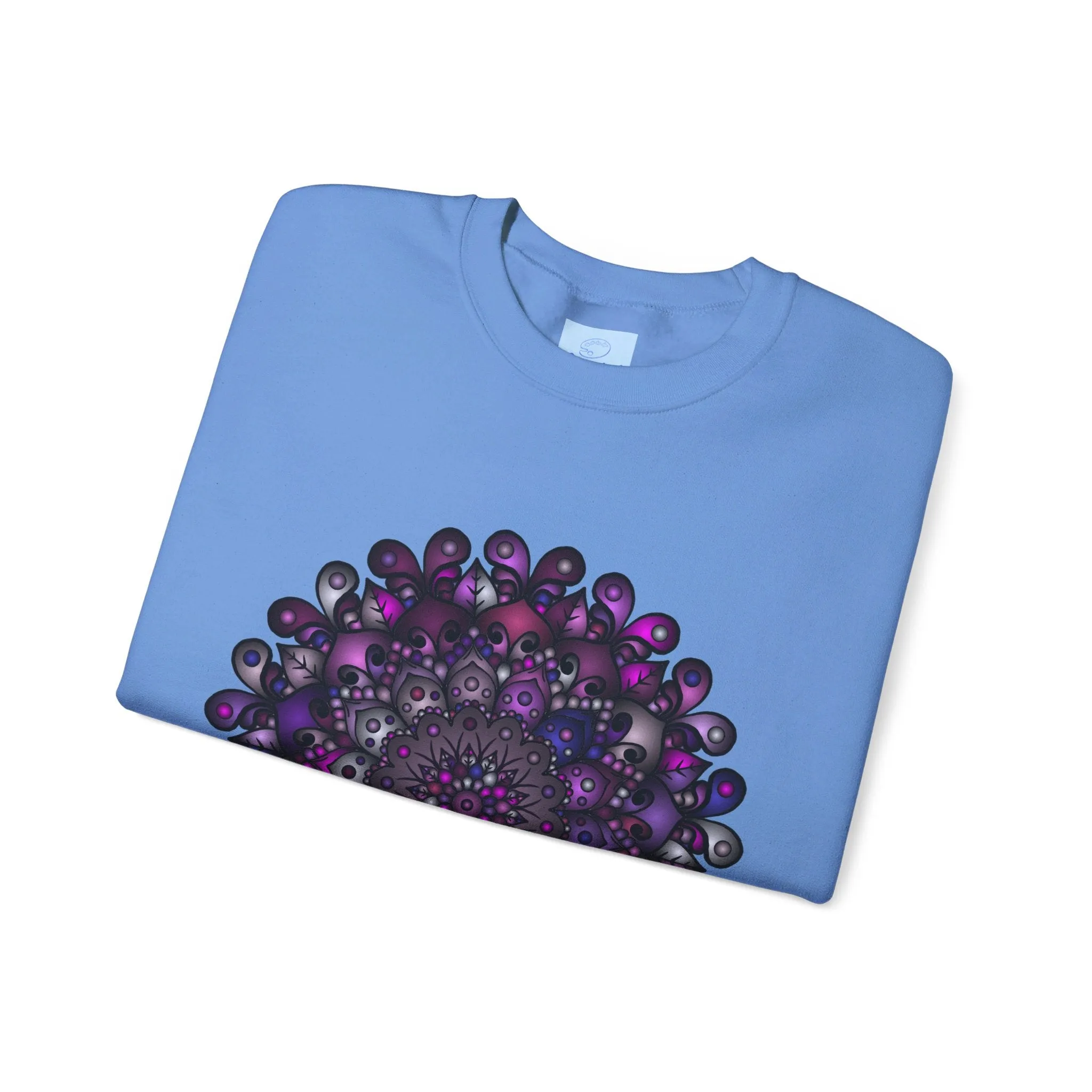 Unisex Heavy Blend™ Crewneck Sweatshirt with Purple Mandala Design