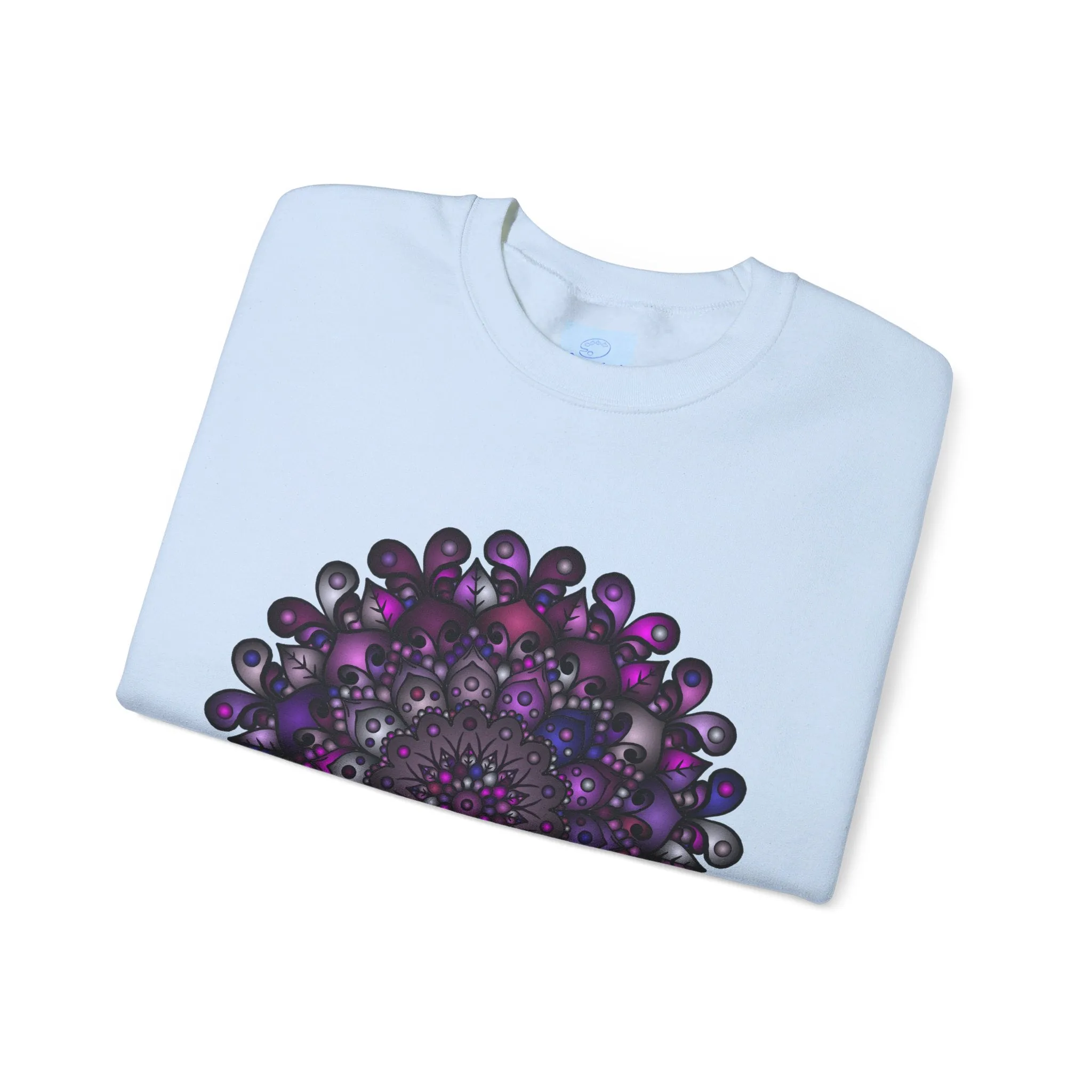 Unisex Heavy Blend™ Crewneck Sweatshirt with Purple Mandala Design