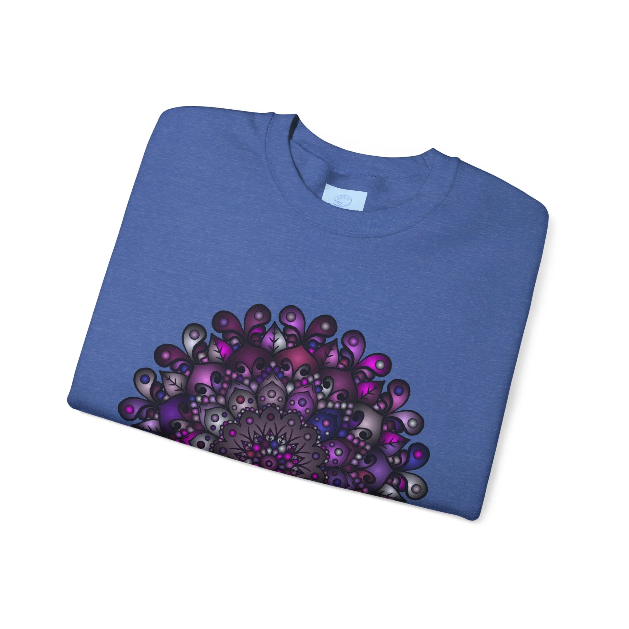 Unisex Heavy Blend™ Crewneck Sweatshirt with Purple Mandala Design