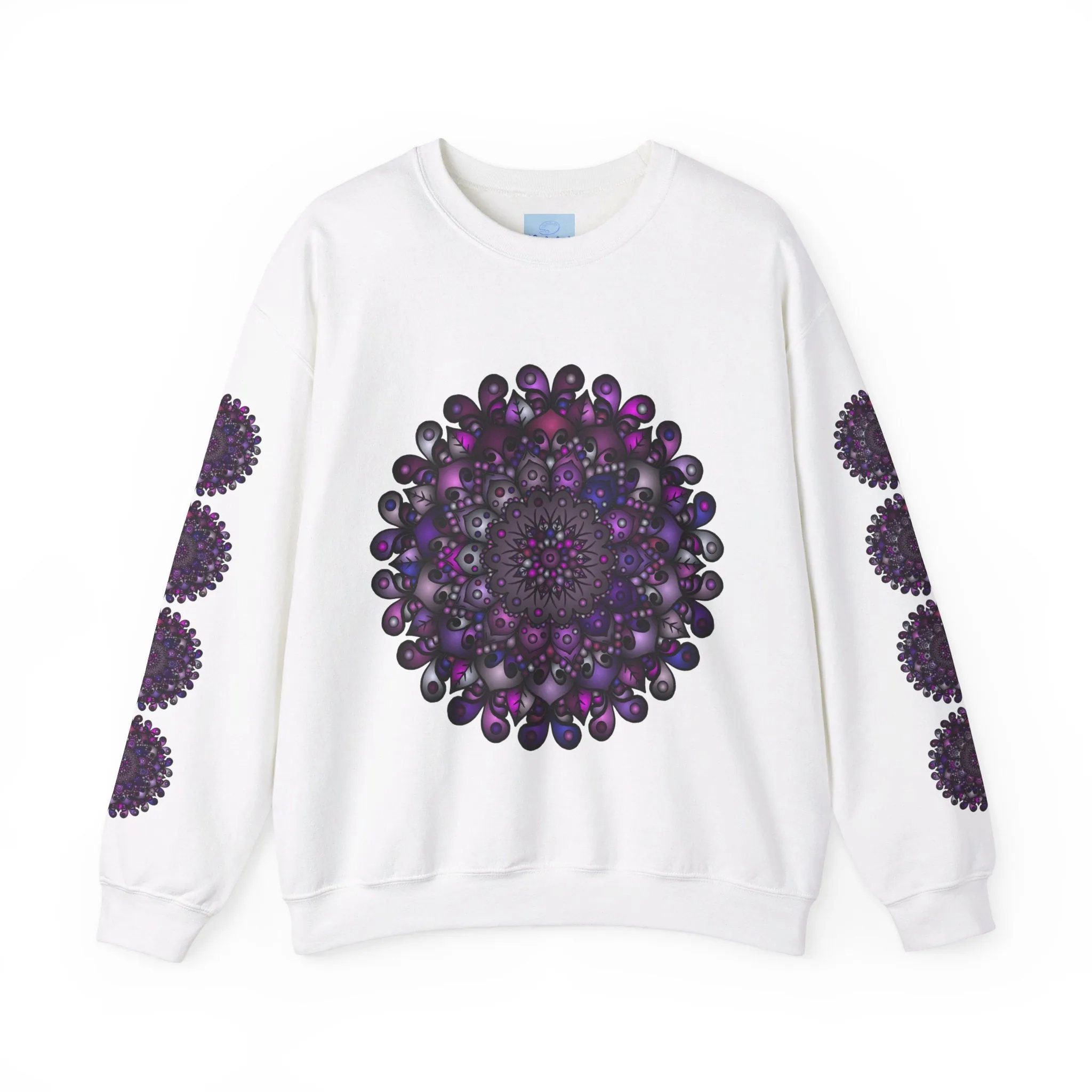 Unisex Heavy Blend™ Crewneck Sweatshirt with Purple Mandala Design