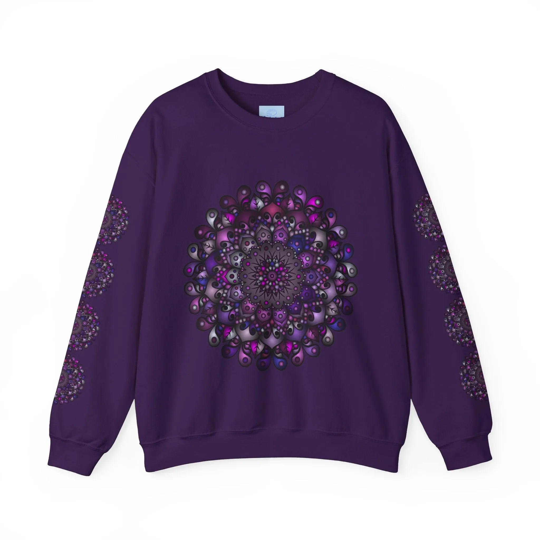 Unisex Heavy Blend™ Crewneck Sweatshirt with Purple Mandala Design