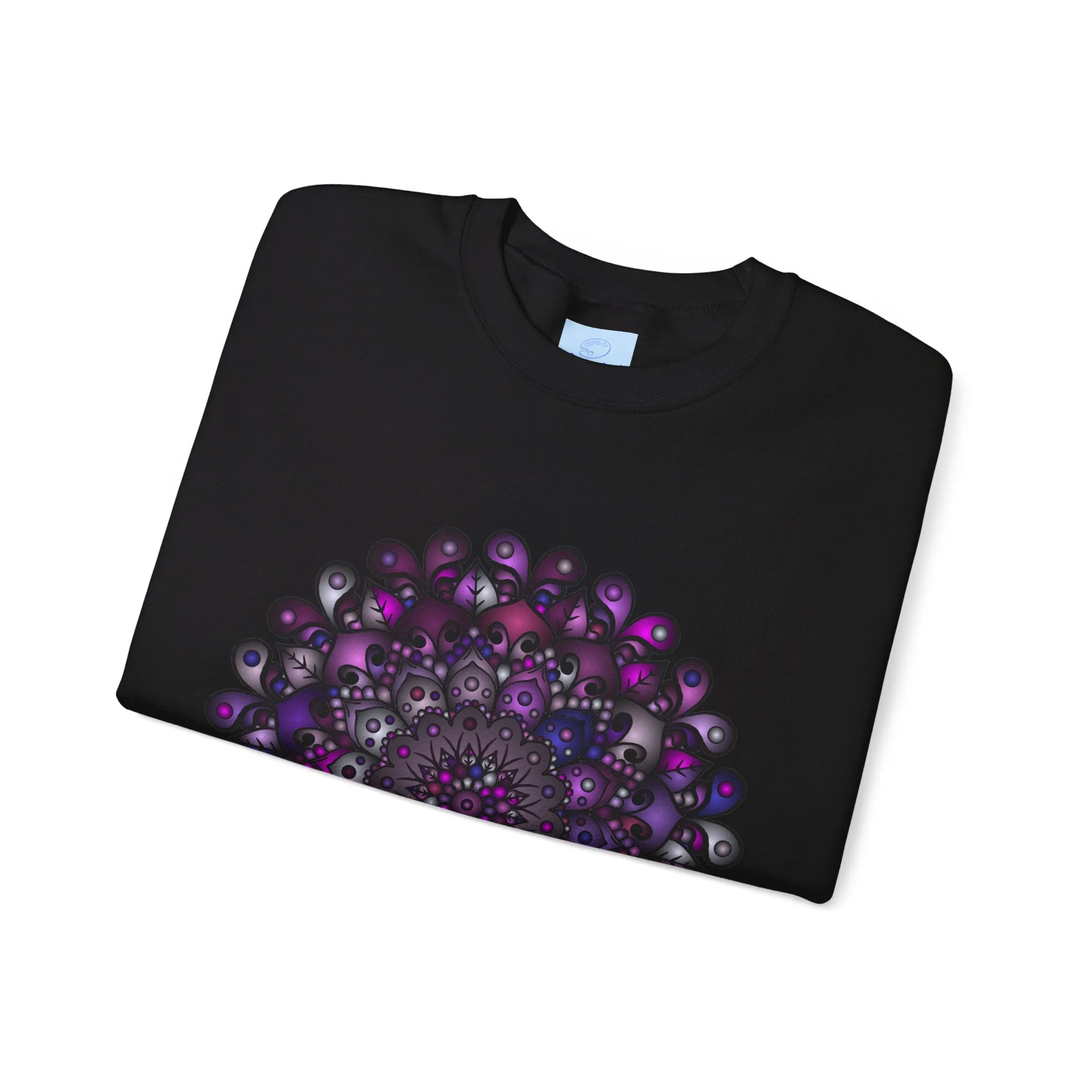 Unisex Heavy Blend™ Crewneck Sweatshirt with Purple Mandala Design