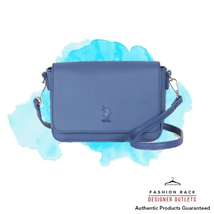 US Polo Assn Portsmouth Crossbody With Flap Pu Blue