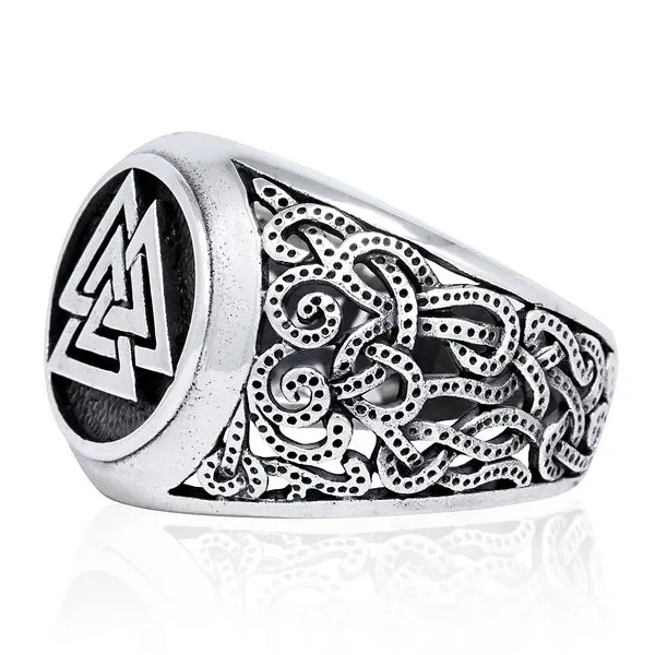 Valknut and Knots Ring - Sterling Silver