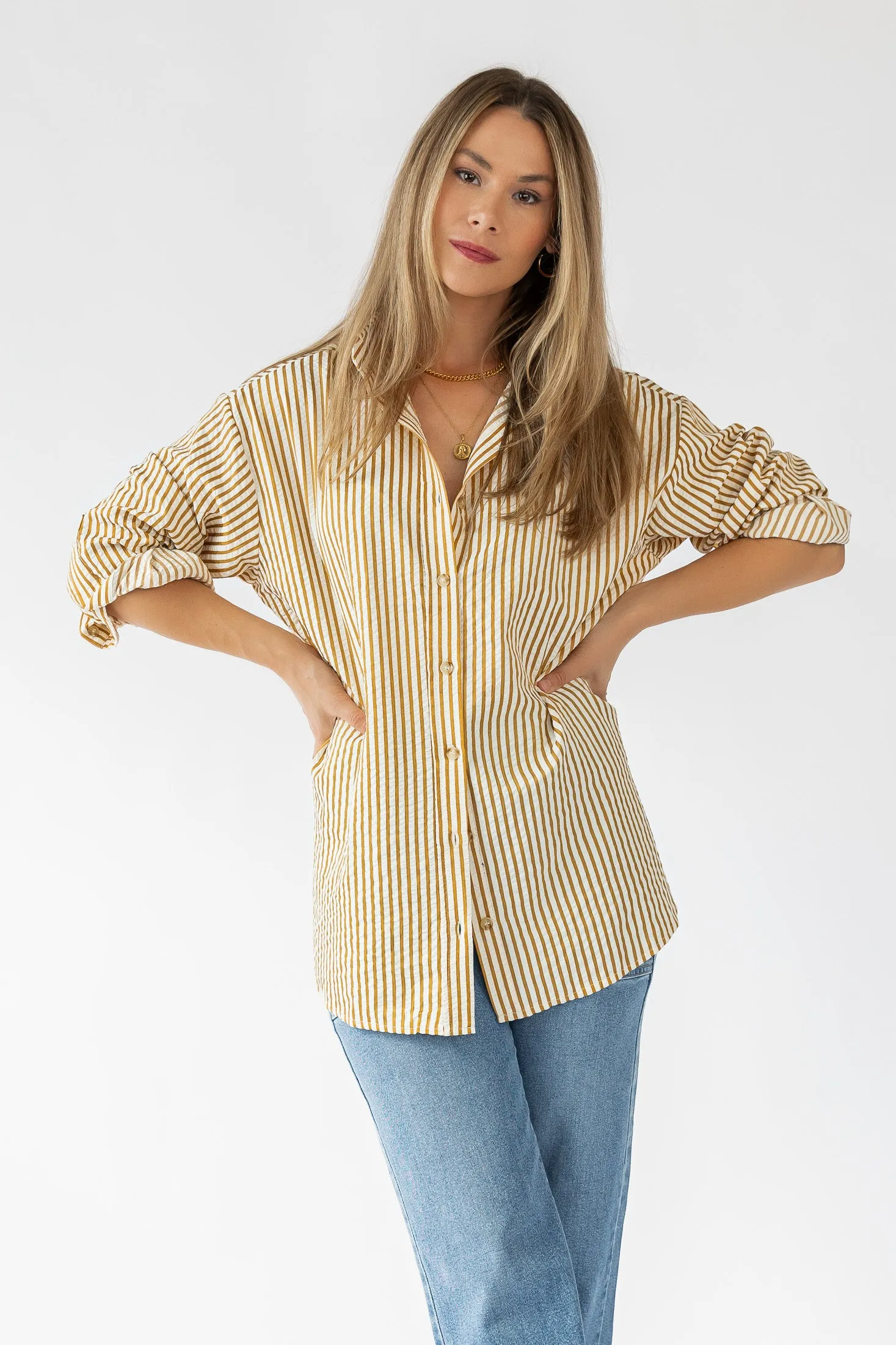 Wesley Gold Stripe Top