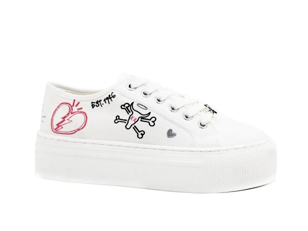 WINDSOR SMITH Sneaker Ox Platform Graffiti White RHEA